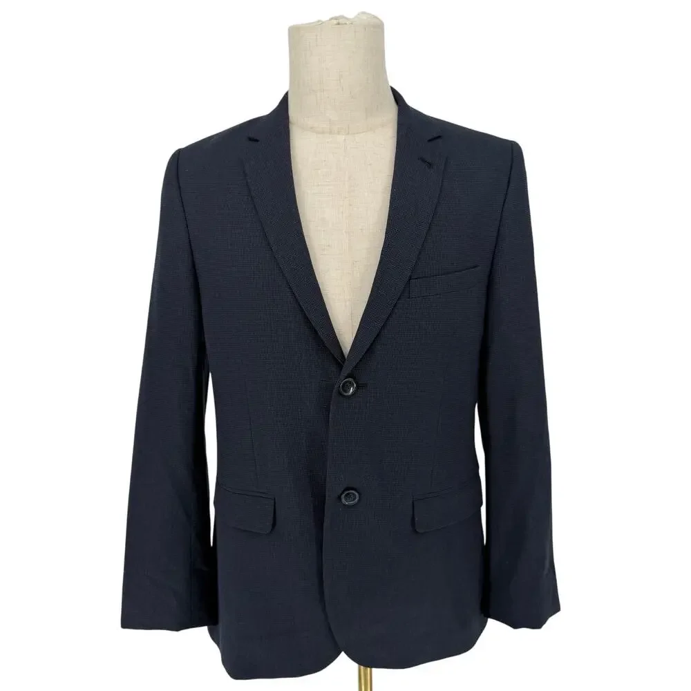 Topman Men's Sportcoat Blazer Jacket Knit Size US 40 Navy Blue